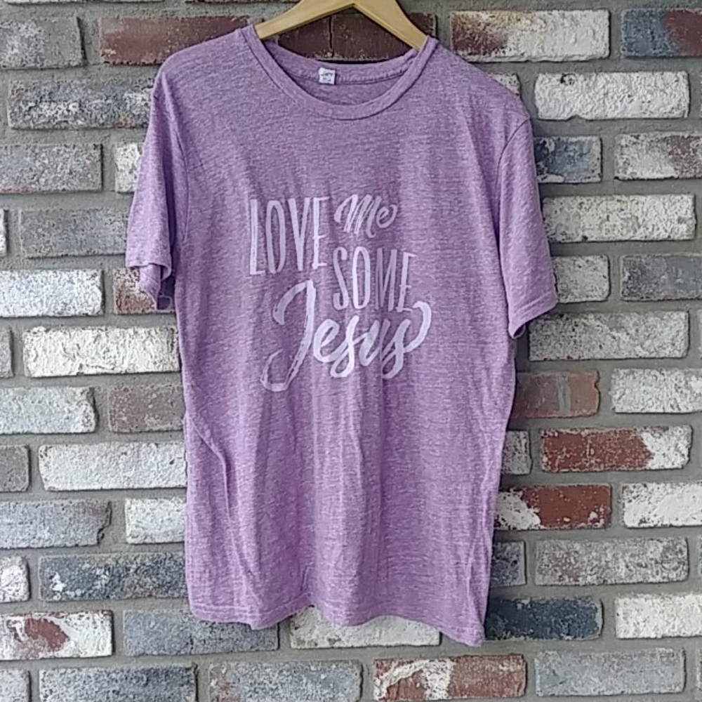 Lilac print Jesus T